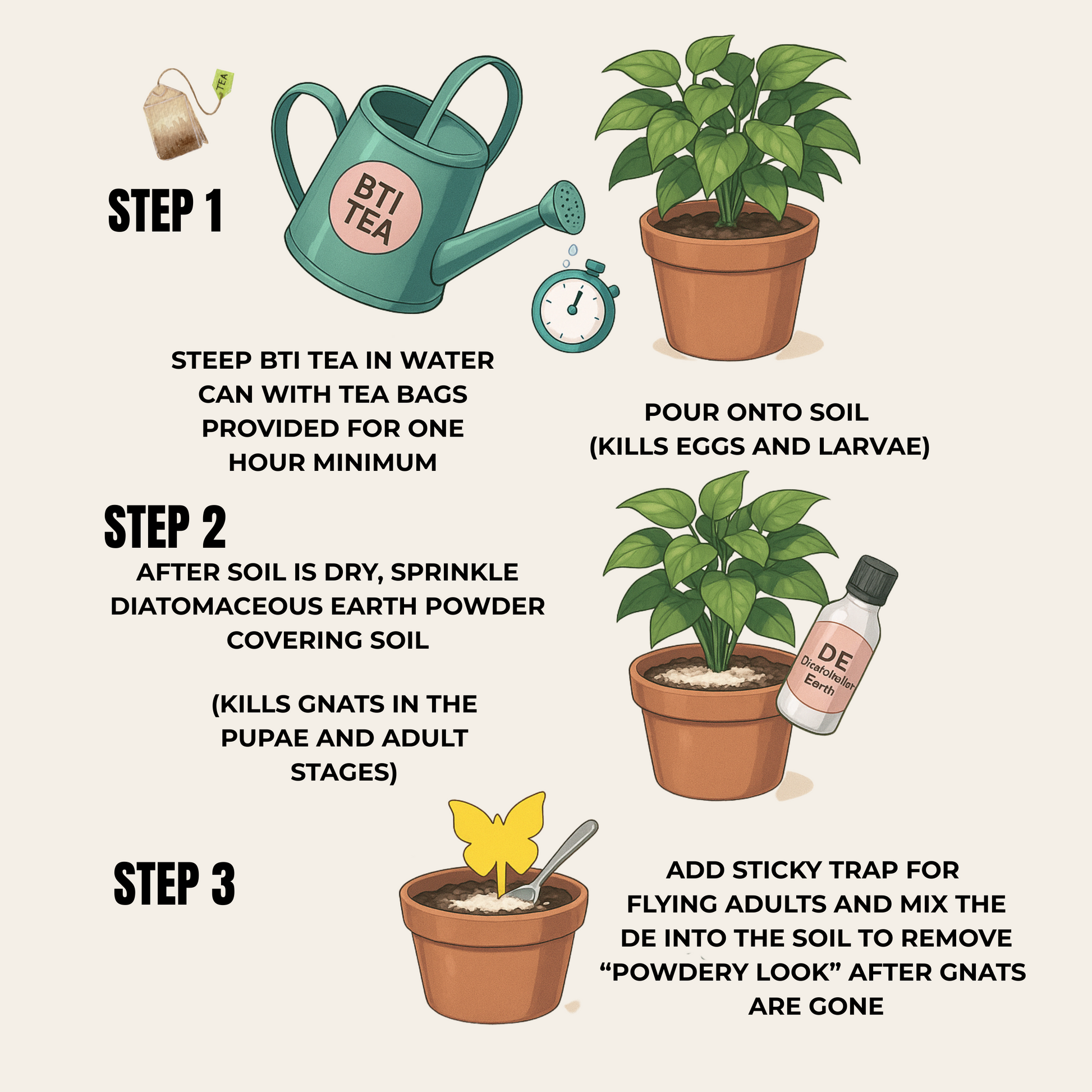 can you put diatomaceous earth on potted plants Fungus Gnat Kit + Water Conditioner – Plant Daddy Essentials